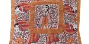 Square Madhubani Cushion Cover