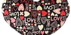 Printed Heart Shape Cushion