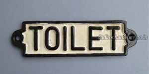 Cast Iron Toilet Door Wall Sign Plaque