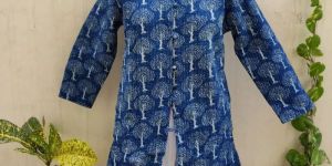 Print Quilted Long Coat