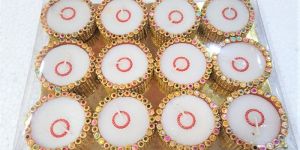 ECD-94 12 PCS GOLDEN FANCY KATORI WITH WAX