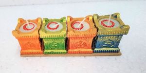 ECD-97 4 PCS SMALL SHADED TULSI WITH WAX