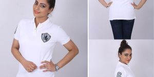 Ladies Polo Neck White T Shirt