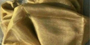 Golden Handloom Tissue Linen Saree
