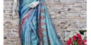 Digital Printed Linen Saree