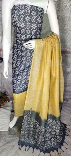 Ladies Cotton Dupion Printed Suit Material