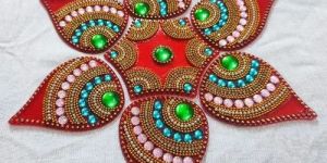 Stone Leaf Acrylic Rangoli