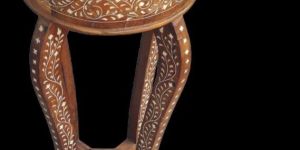 Round Shape Bone Inlay Table