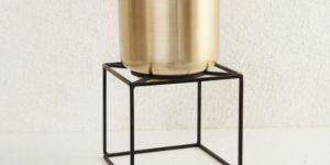 Plain Brass Planter with Stand