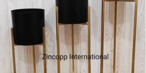 Metal Black Planters with Stand