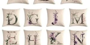 Alphabetical Printed Cushion Cover