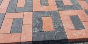 Red & Black Concrete Paver Block