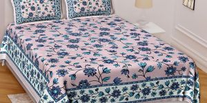 Gulabi Nagari Pure Cotton Double Bedsheet with 2 Pillow Covers-(NDB-GN-01-P)