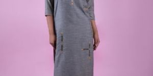 Hand Work Cotton Straight Kurti