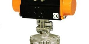 Pneumatic Actuator Operated 3 Way Ball Valve Screwed End