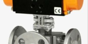 Pneumatic Actuator Operated 3 Way Ball Valve Flange End