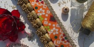 Frozen Orange Patola Og Inflorescence Divine Pichwai Single Bead Toran