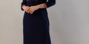 Navy Embroidered Kurti