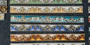 Golden Silver Border Tiles