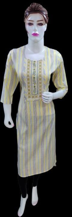 COTTONRAYON YELLOW KURTI