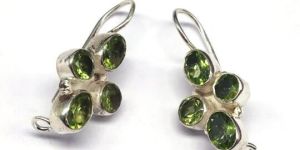 925 Sterling Silver Natural Peridot Gemstone Handmade Earrings