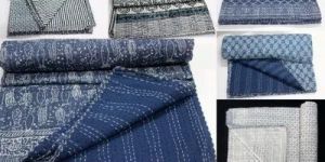 Cotton Block Print Kantha Blanket