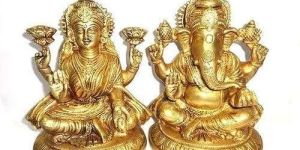 Brass Laxmi Ganesh Statue