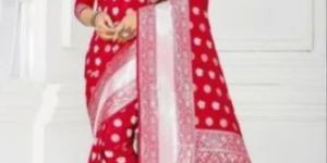 Diamond Collection Lichi Silver Butta Printed Saree