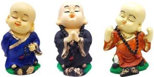 3 Buddha Monk Statue