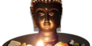 Buddha Face with Tea Light Candle