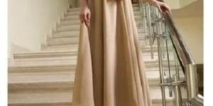 Beige Embroidered Designer Dress
