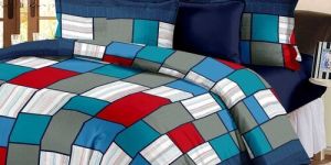 Cotton Double Printed Brick Design Bedsheet Set