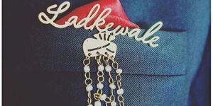 Gold Ladkewale Wedding Metal Brooch