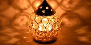 Brass Crystal Matki Akhand Diya