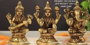 Brass Laxmi Ganesha Saraswati Statue AR00150SF