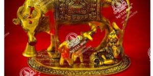 Metal Kamdhenu Cow Statue
