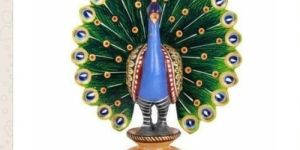 Wooden Carved Peacock Statue