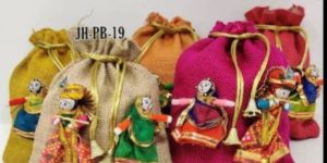 Radha Krishna Jute Potli Bag