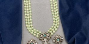 Pure Brass Real Kundan Victorian Long Set