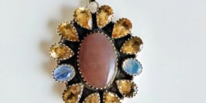 Multi Color Sterling Silver Pendant