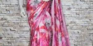 Digital Printed Linen Saree