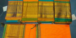 Jari Rudraxi Big Border Mercerised Cotton Saree