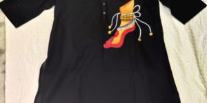 Black Cotton Hand Painted Kurti