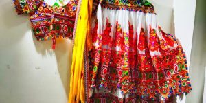 Double Layer Kathputli Embroidery Chaniya Choli