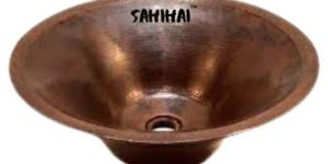 Round Vessel Bathroom Copper Sink
