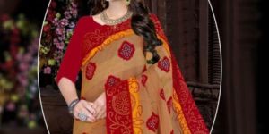 Chiku Bandhani Saree