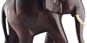 wooden elephant statue - 6 inch