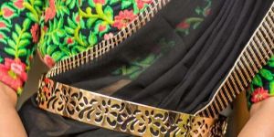 Cut Work Gold Plated Metal Waist Band