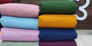 Chinon Silk Schiffli Embroidery Fabric for Mens Chikan Kurta