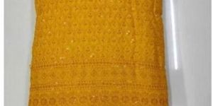 Rayon Chand Sequence Chikan Fabric